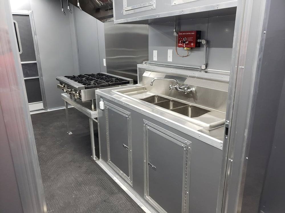 838-8.5-x-28-black-concession-food-trailer-with-restroom-and-appliances-11.jpg 8.5' x 28' Black Concession Food Trailer with Restroom and Appliances