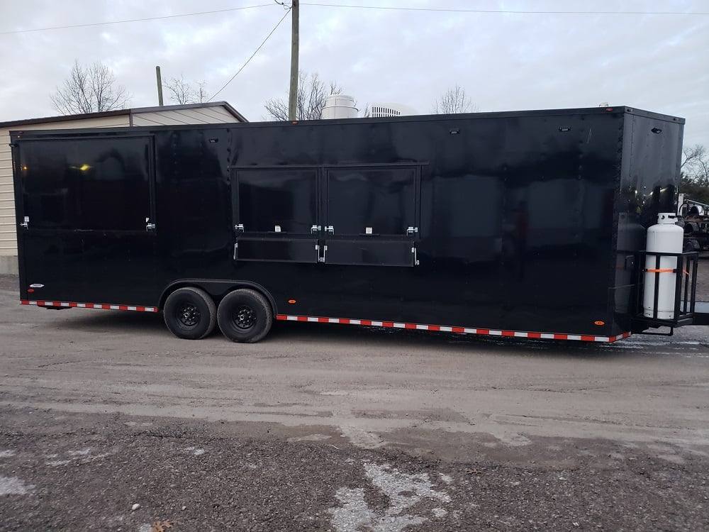 838-8.5-x-28-black-concession-food-trailer-with-restroom-and-appliances-12.jpg 8.5' x 28' Black Concession Food Trailer with Restroom and Appliances