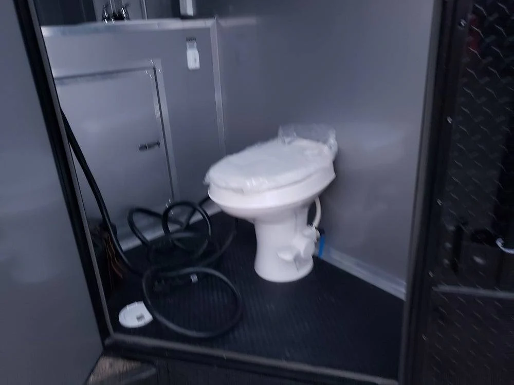 838-8.5-x-28-black-concession-food-trailer-with-restroom-and-appliances-13.webp 8.5' x 28' Black Concession Food Trailer with Restroom and Appliances