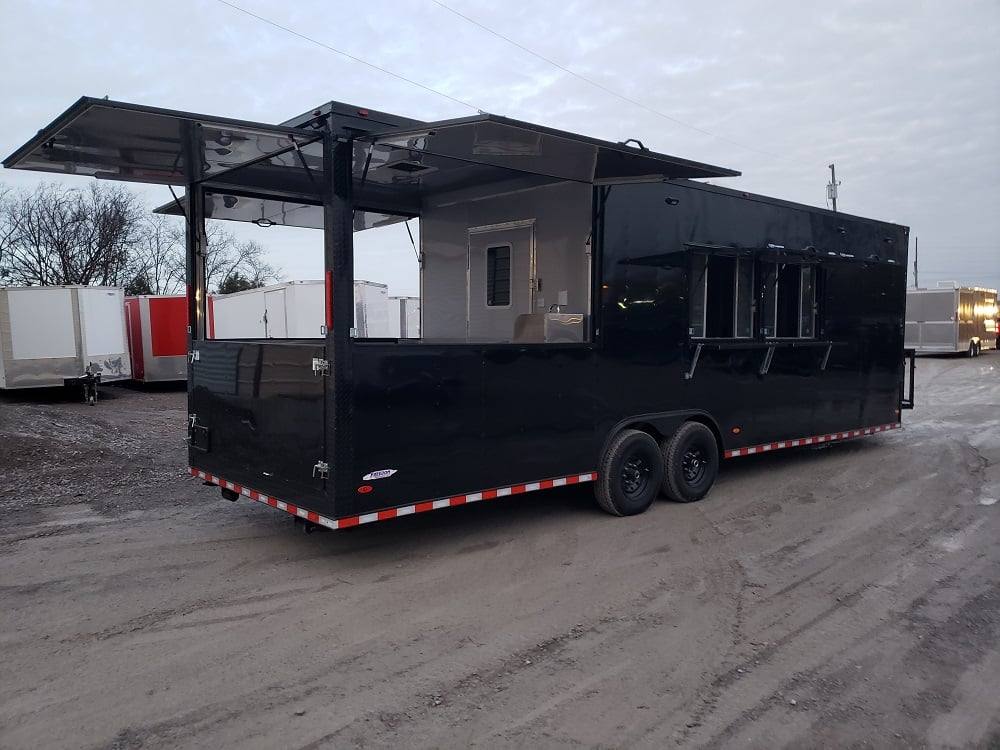 838-8.5-x-28-black-concession-food-trailer-with-restroom-and-appliances-15.jpg 8.5' x 28' Black Concession Food Trailer with Restroom and Appliances