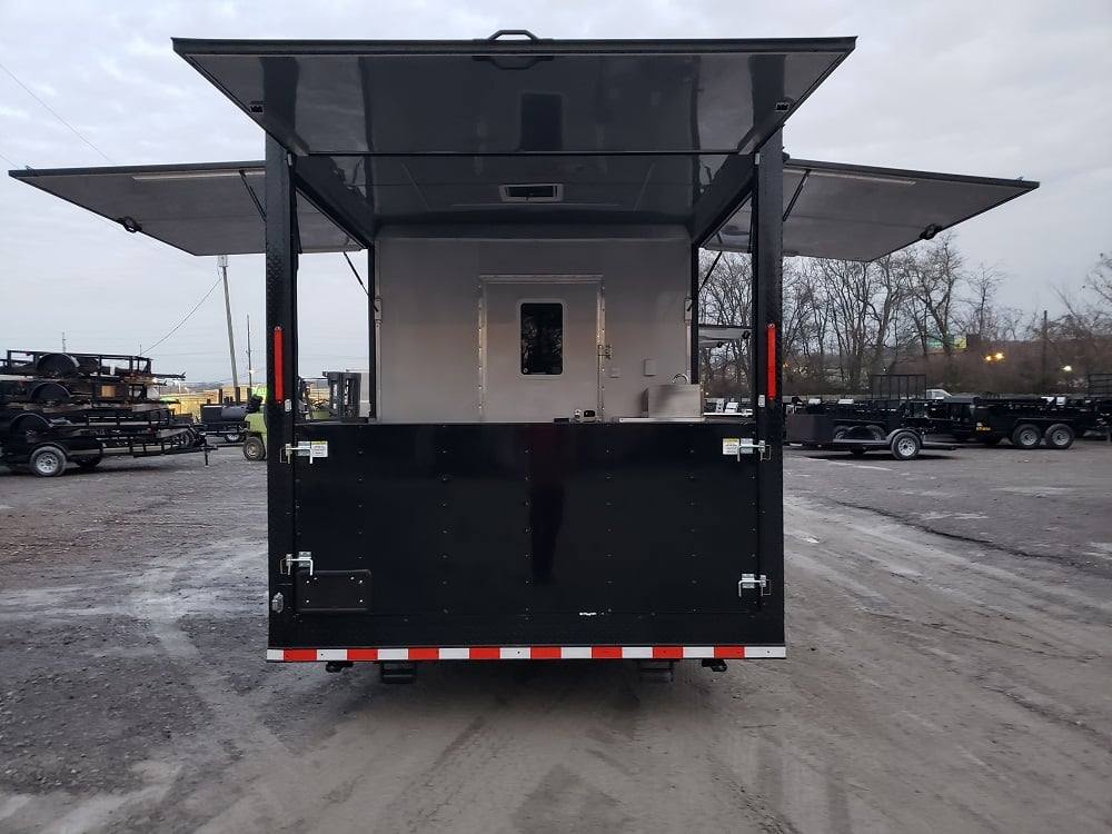 838-8.5-x-28-black-concession-food-trailer-with-restroom-and-appliances-18.jpg 8.5' x 28' Black Concession Food Trailer with Restroom and Appliances