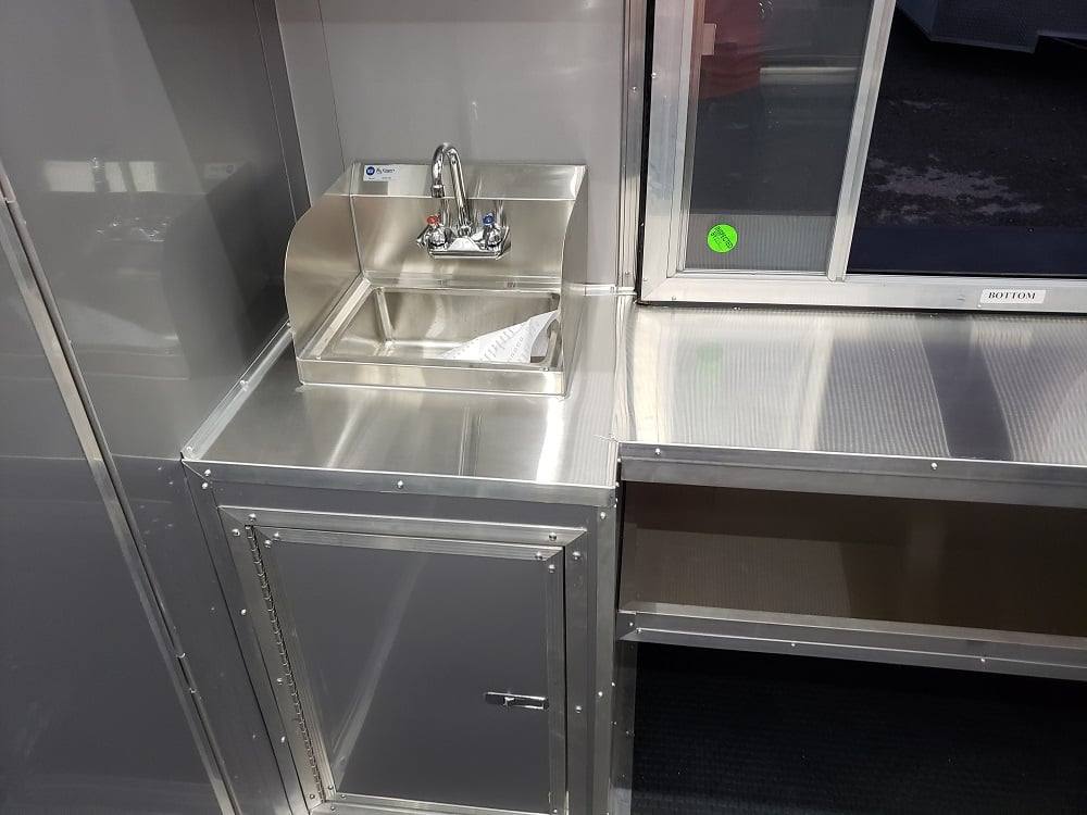 838-8.5-x-28-black-concession-food-trailer-with-restroom-and-appliances-30.jpg 8.5' x 28' Black Concession Food Trailer with Restroom and Appliances