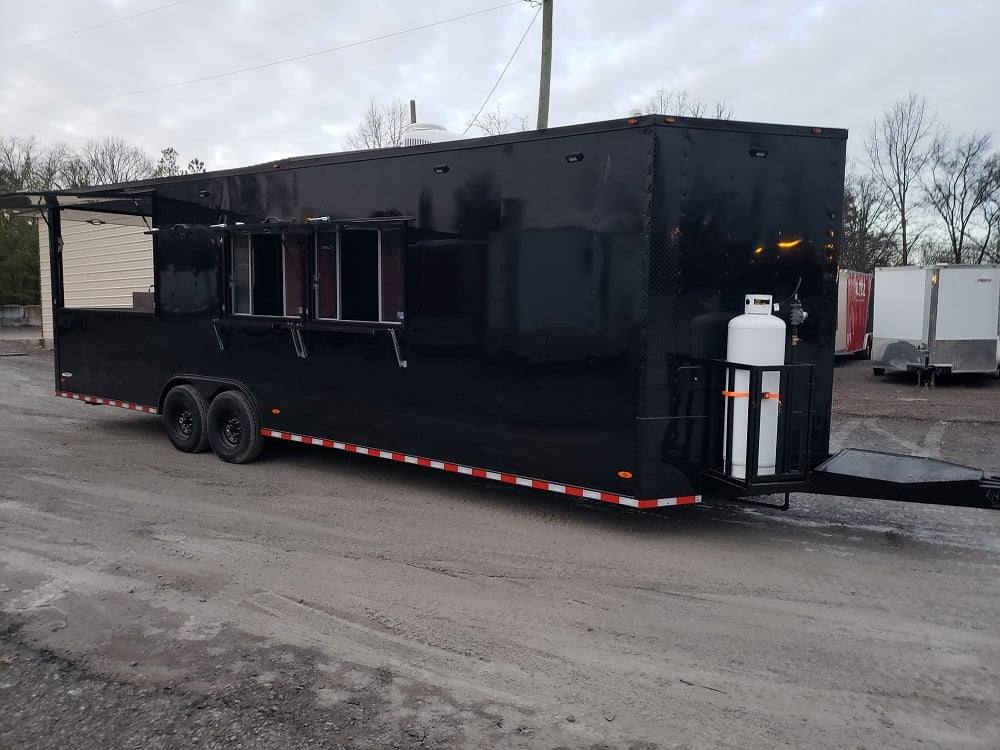 838-8.5-x-28-black-concession-food-trailer-with-restroom-and-appliances-37.jpg 8.5' x 28' Black Concession Food Trailer with Restroom and Appliances