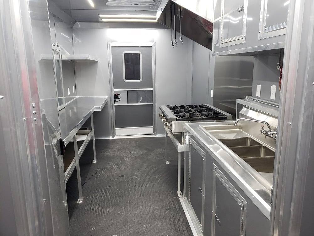 838-8.5-x-28-black-concession-food-trailer-with-restroom-and-appliances-5.jpg 8.5' x 28' Black Concession Food Trailer with Restroom and Appliances