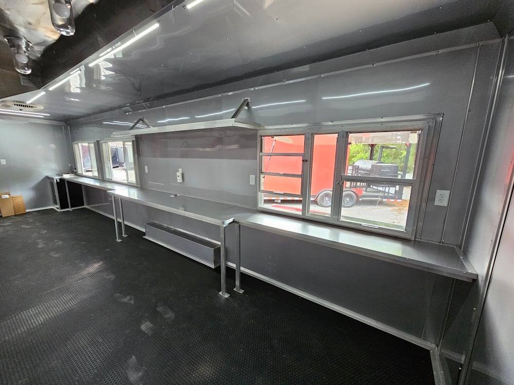 839-8.5-x-28-black-concession-trailer-food-event-catering-18.jpg 8.5' X 28' Black Concession Trailer Food Event Catering