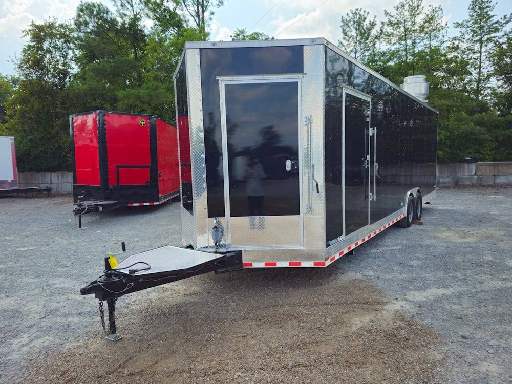 839-8.5-x-28-black-concession-trailer-food-event-catering-3.jpg 8.5' X 28' Black Concession Trailer Food Event Catering