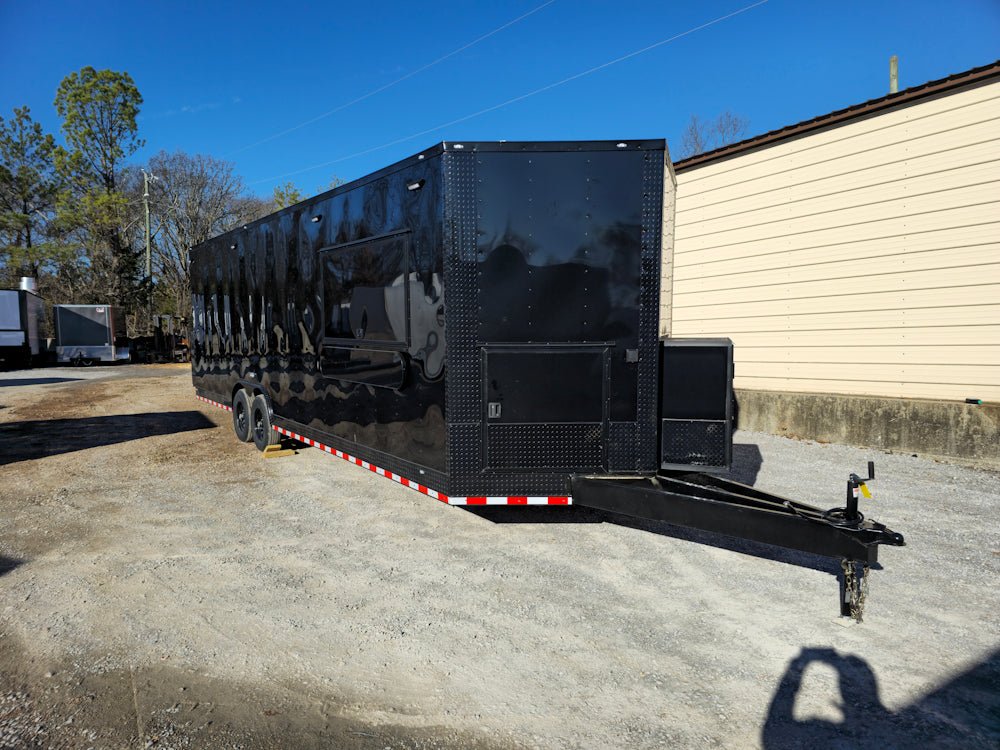 8.5' X 28' Black Concession Trailer Food Event Catering
