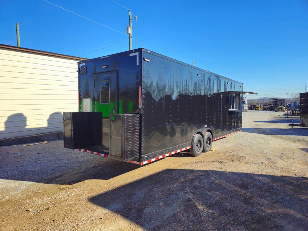 8.5' X 28' Black Concession Trailer Food Event Catering