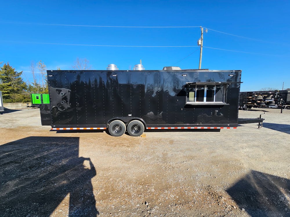 8.5' X 28' Black Concession Trailer Food Event Catering