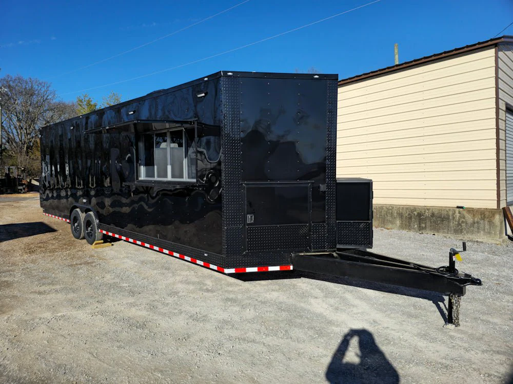 8.5' X 28' Black Concession Trailer Food Event Catering