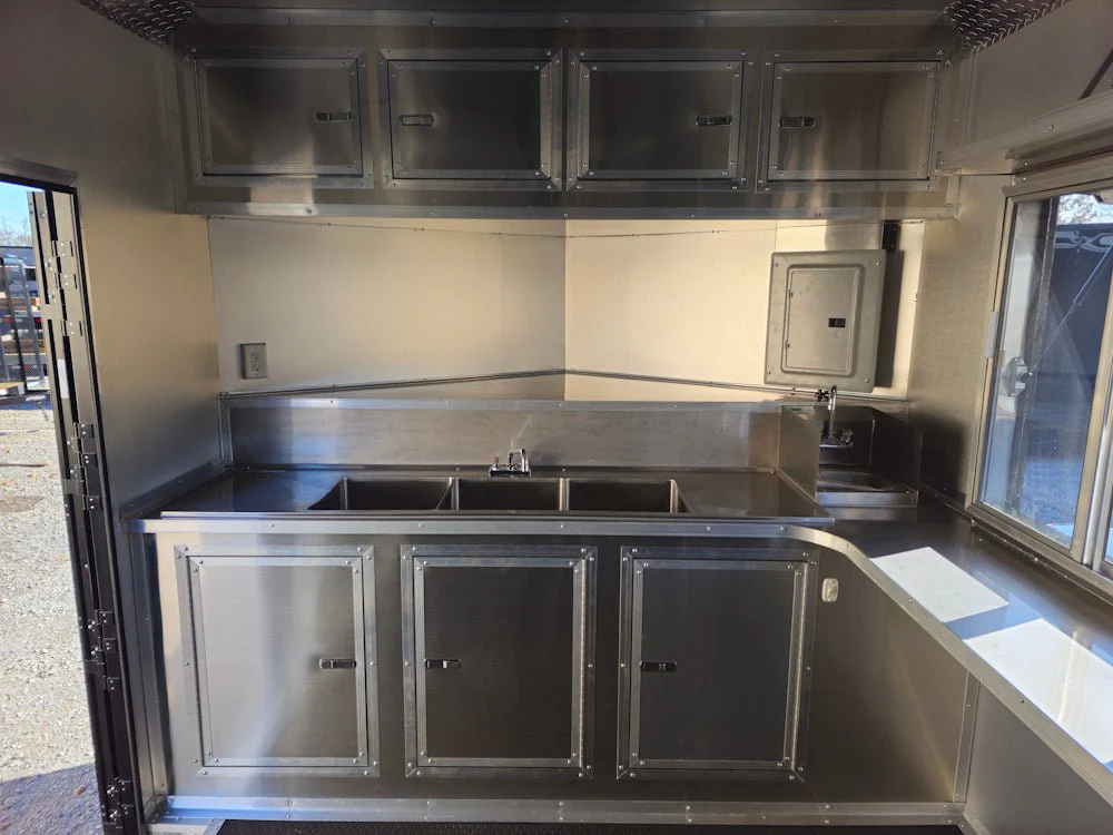 8.5' X 28' Black Concession Trailer Food Event Catering