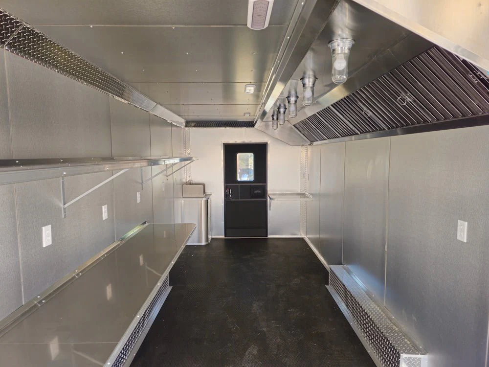 8.5' X 28' Black Concession Trailer Food Event Catering