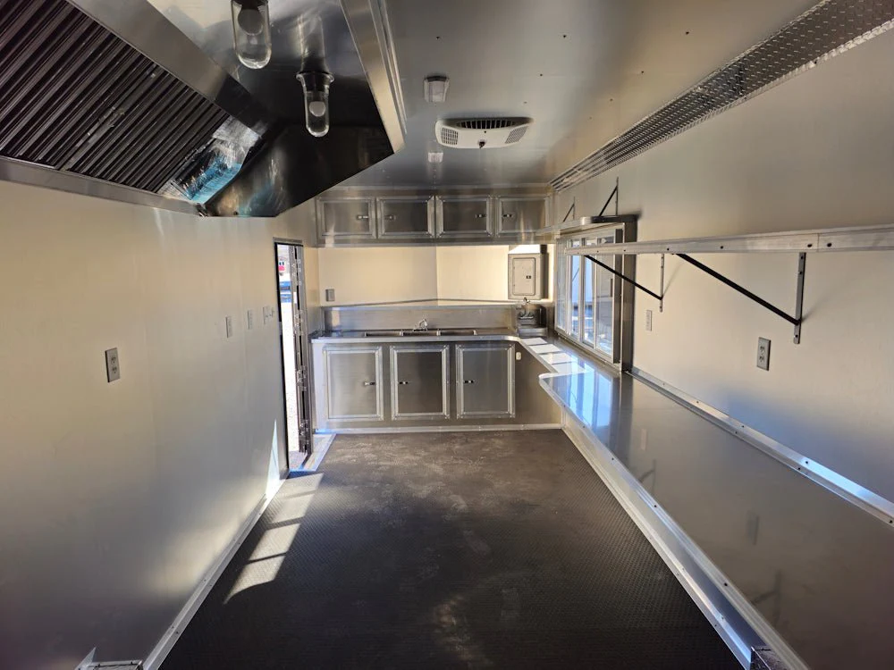 8.5' X 28' Black Concession Trailer Food Event Catering