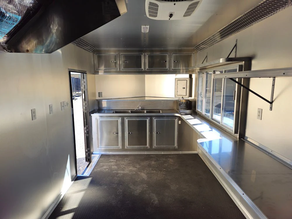 8.5' X 28' Black Concession Trailer Food Event Catering