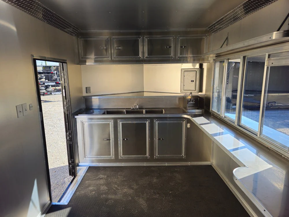 8.5' X 28' Black Concession Trailer Food Event Catering