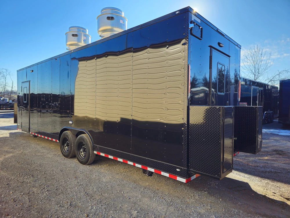 8.5' X 28' Black Concession Trailer Food Event Catering