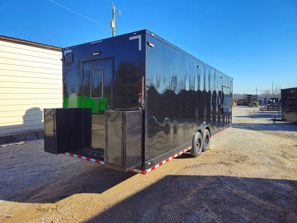 8.5' X 28' Black Concession Trailer Food Event Catering