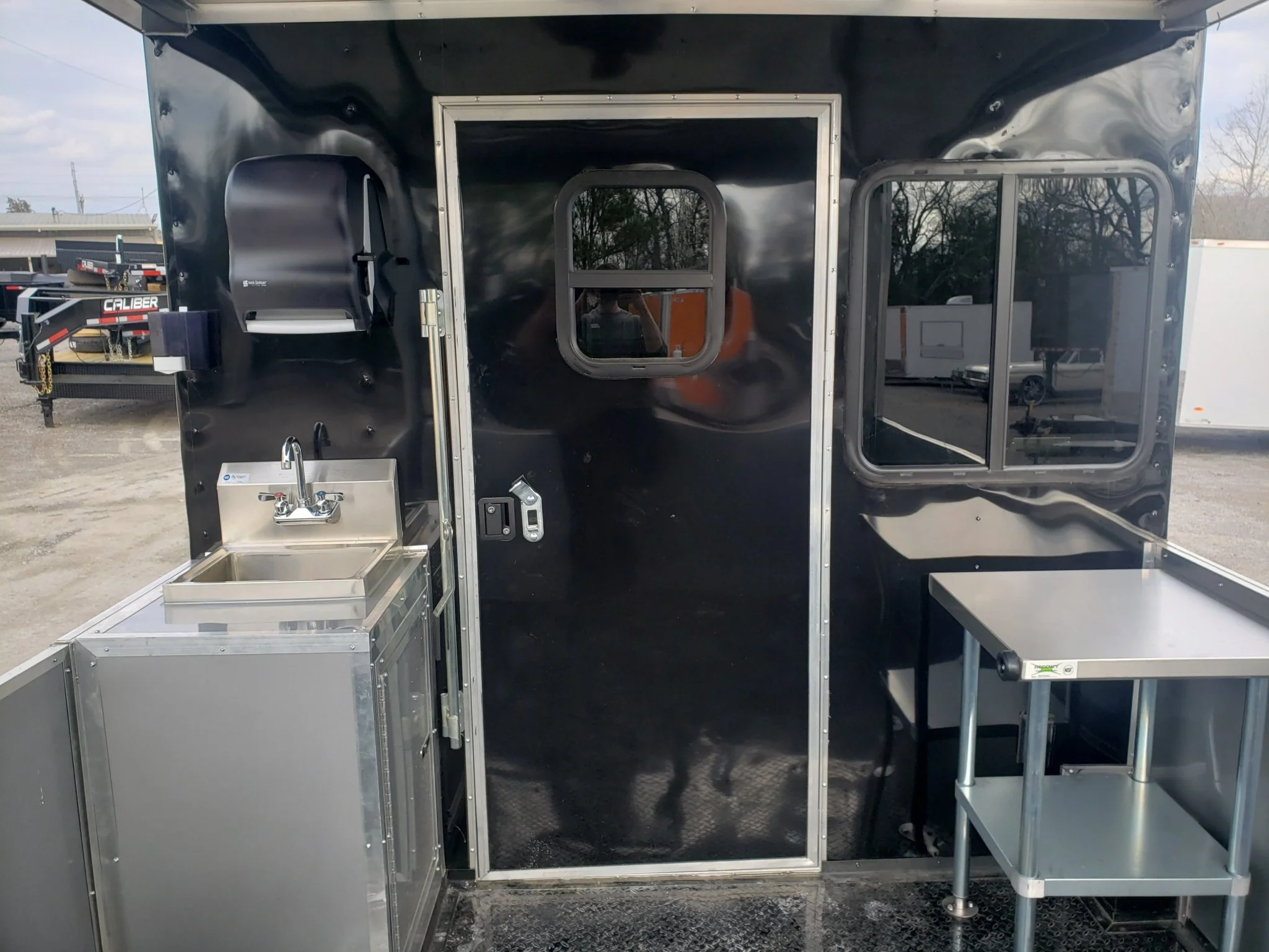 841-8.5-x-28-black-porch-style-bbq-vending-concession-trailer-14.webp 8.5' x 28' Black Porch Style BBQ Vending Concession Trailer