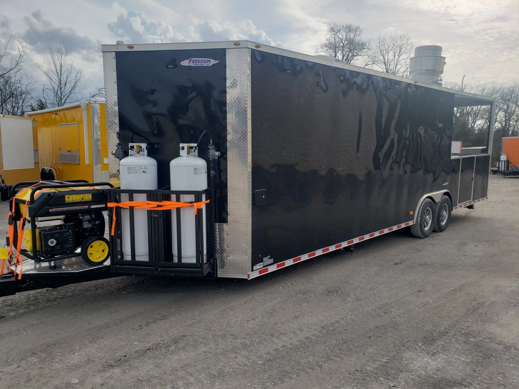 841-8.5-x-28-black-porch-style-bbq-vending-concession-trailer-6.webp 8.5' x 28' Black Porch Style BBQ Vending Concession Trailer