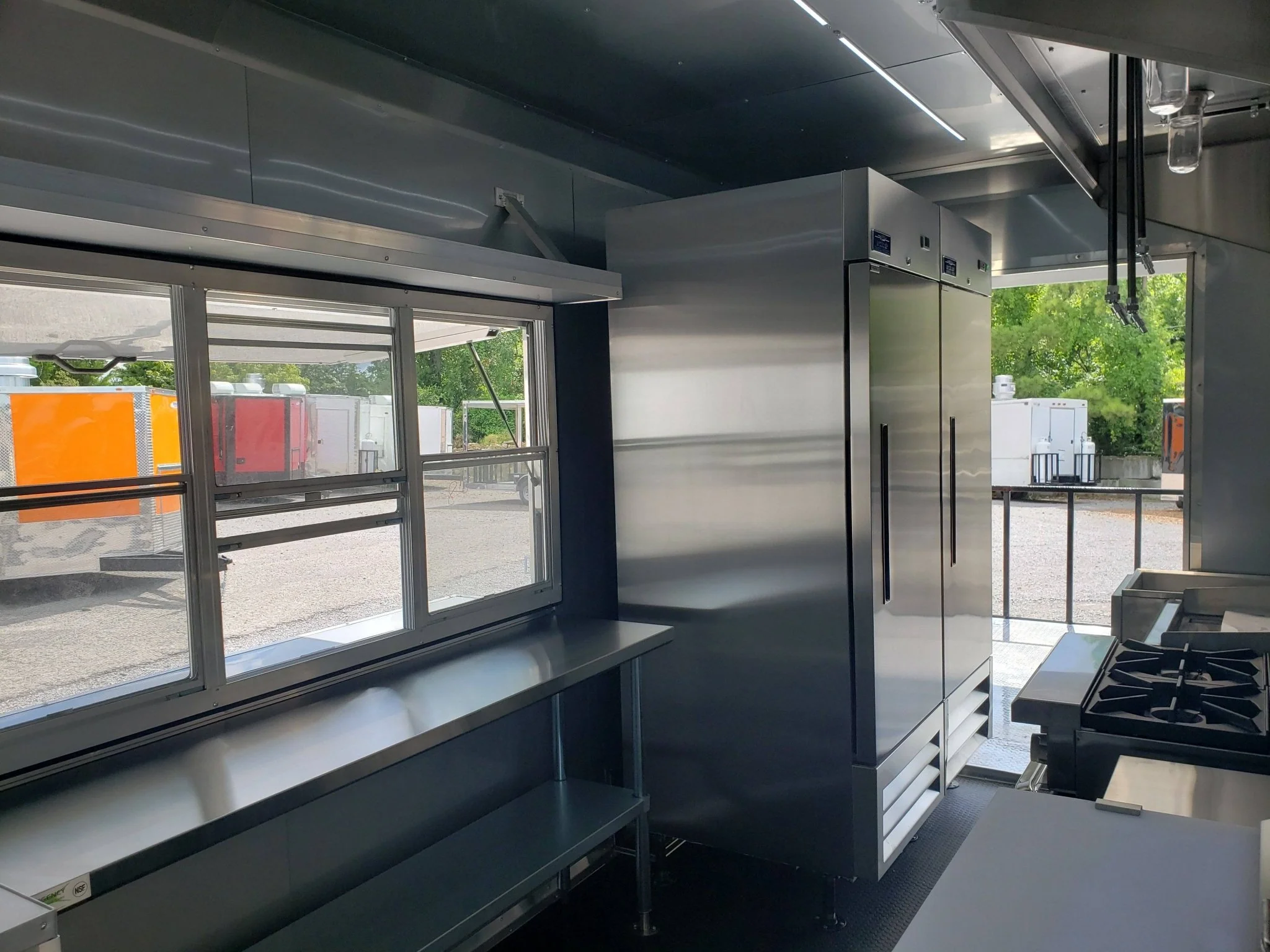 845-8.5-x-28-charcoal-gray-bbq-porch-concession-food-trailer-with-restroom-and-appliances-16.webp 8.5' x 28' Charcoal Gray BBQ Porch Concession Food Trailer with Restroom And Appliances