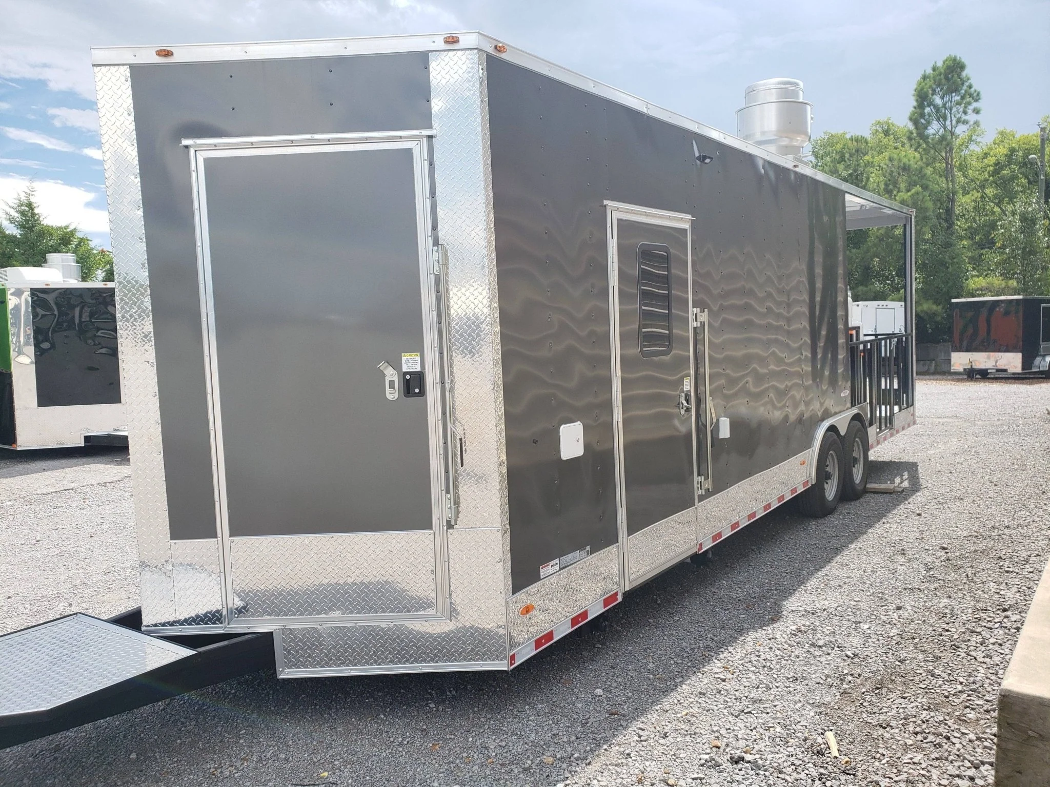 845-8.5-x-28-charcoal-gray-bbq-porch-concession-food-trailer-with-restroom-and-appliances-27.webp 8.5' x 28' Charcoal Gray BBQ Porch Concession Food Trailer with Restroom And Appliances