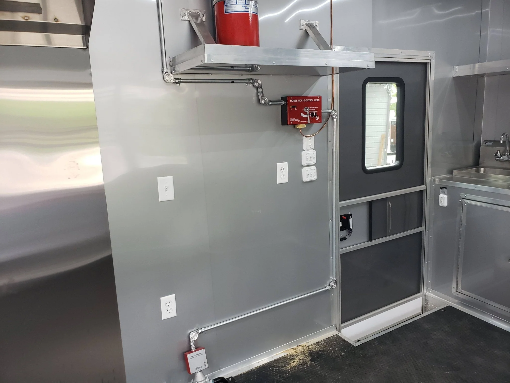 846-8.5-x-28-charcoal-gray-porch-style-concession-trailer-with-restroom-17.webp 8.5' x 28' Charcoal Gray Porch Style Concession Trailer with Restroom