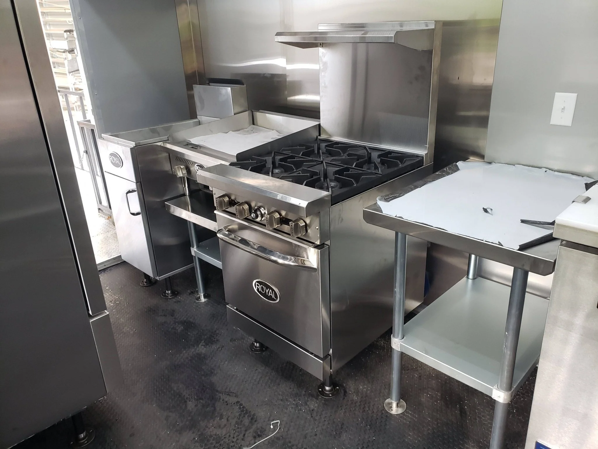 846-8.5-x-28-charcoal-gray-porch-style-concession-trailer-with-restroom-18.webp 8.5' x 28' Charcoal Gray Porch Style Concession Trailer with Restroom