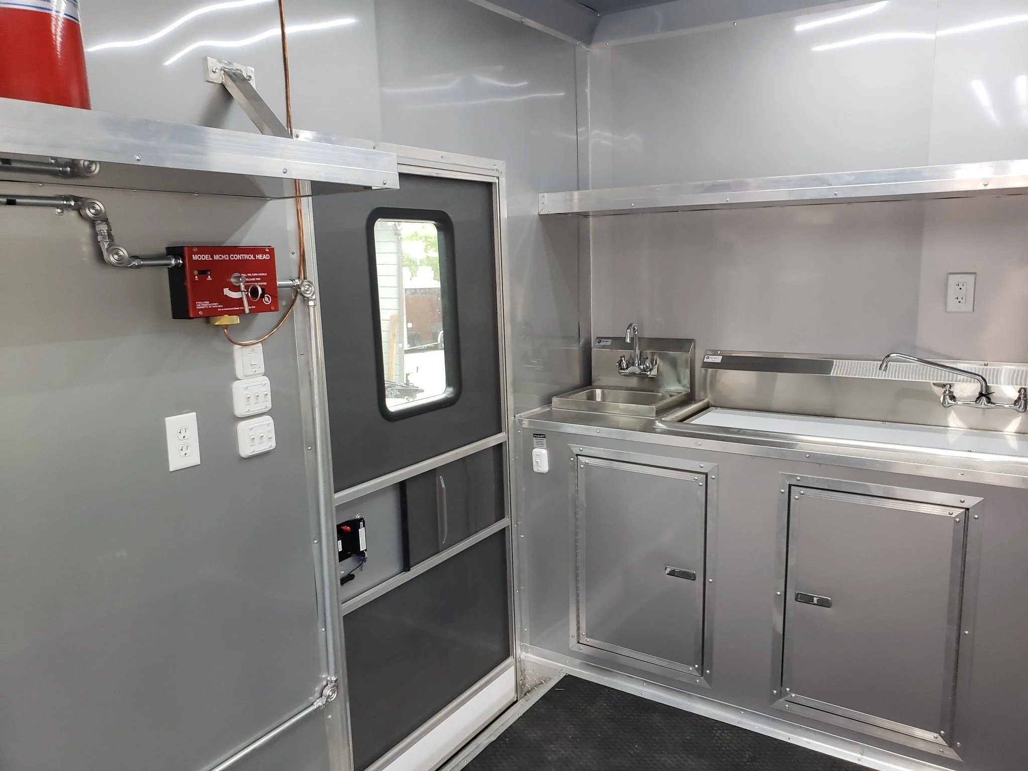 846-8.5-x-28-charcoal-gray-porch-style-concession-trailer-with-restroom-19.webp 8.5' x 28' Charcoal Gray Porch Style Concession Trailer with Restroom
