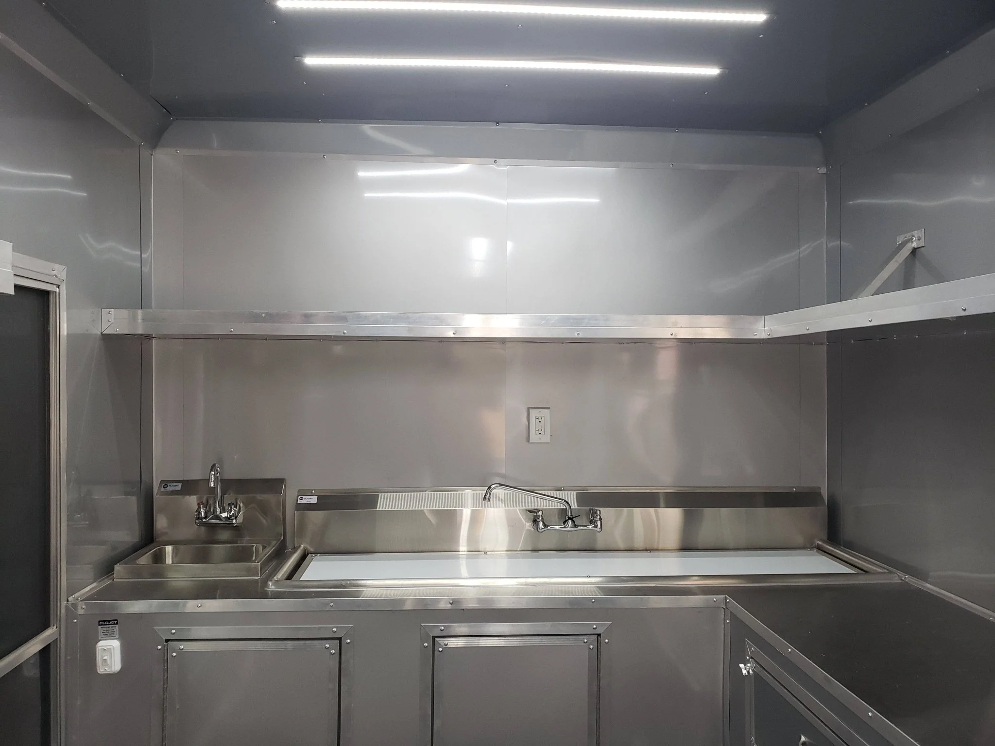 846-8.5-x-28-charcoal-gray-porch-style-concession-trailer-with-restroom-4.webp 8.5' x 28' Charcoal Gray Porch Style Concession Trailer with Restroom