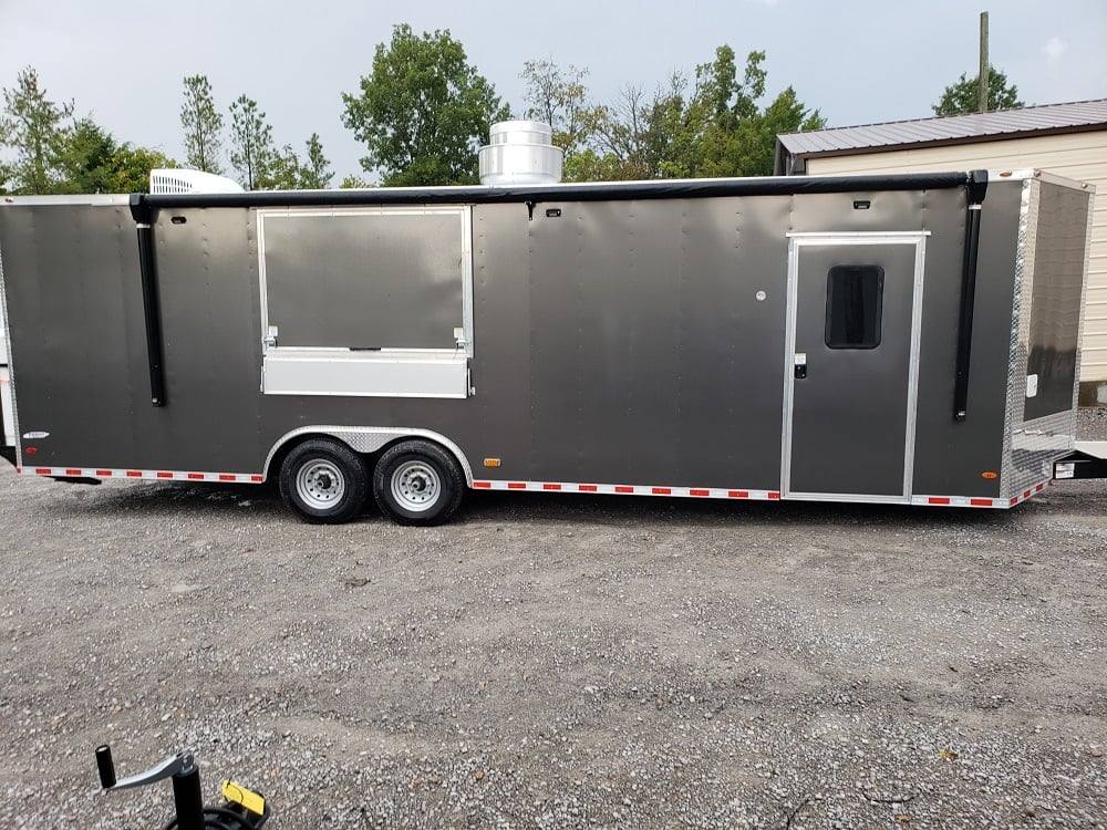 8.5' x 28' Charcoal Grey Concession Food Trailer With Appliances