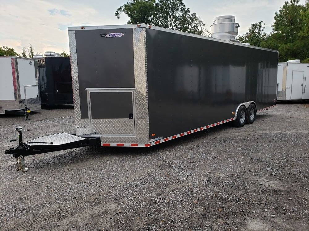 8.5' x 28' Charcoal Grey Concession Food Trailer With Appliances