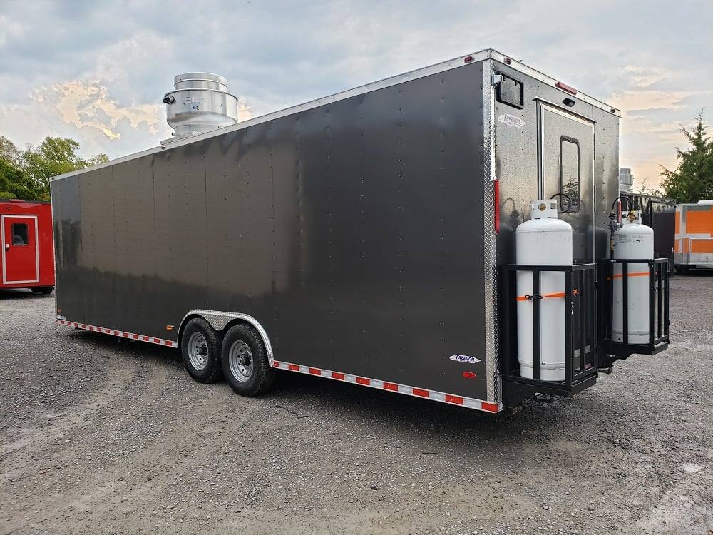 8.5' x 28' Charcoal Grey Concession Food Trailer With Appliances