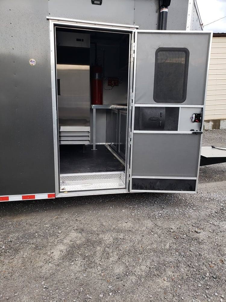 8.5' x 28' Charcoal Grey Concession Food Trailer With Appliances