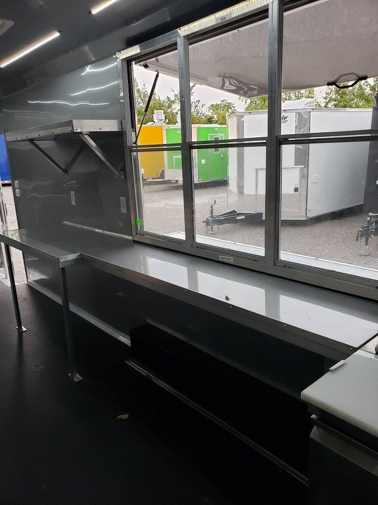 8.5' x 28' Charcoal Grey Concession Food Trailer With Appliances