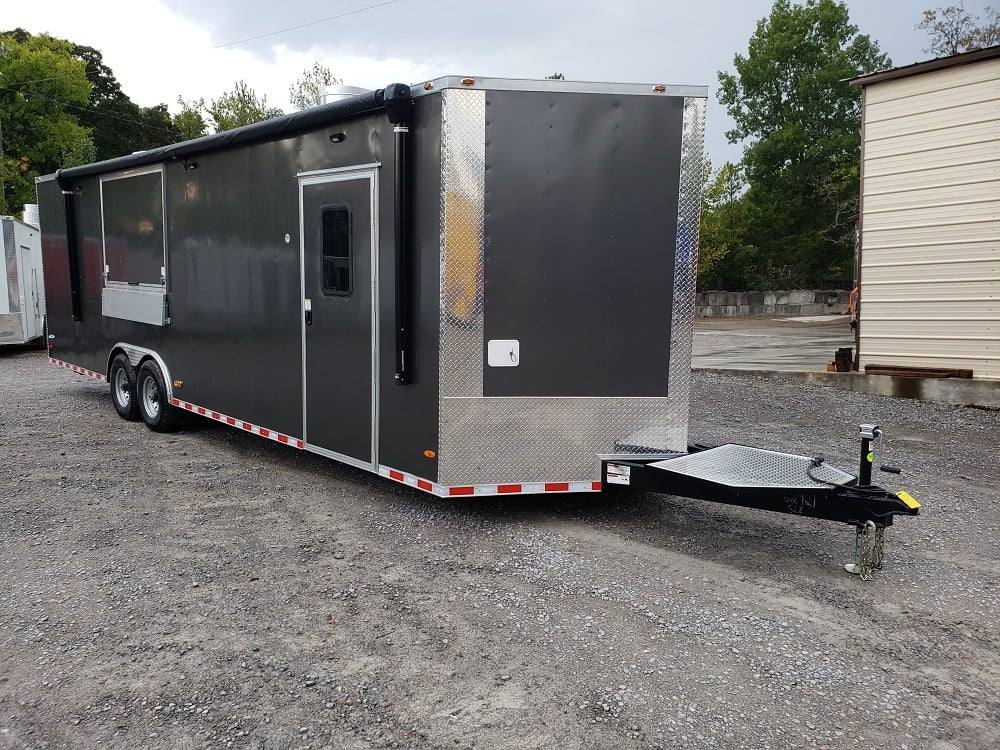 8.5' x 28' Charcoal Grey Concession Food Trailer With Appliances