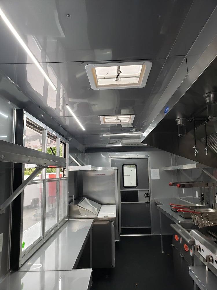 8.5' x 28' Charcoal Grey Concession Food Trailer With Appliances
