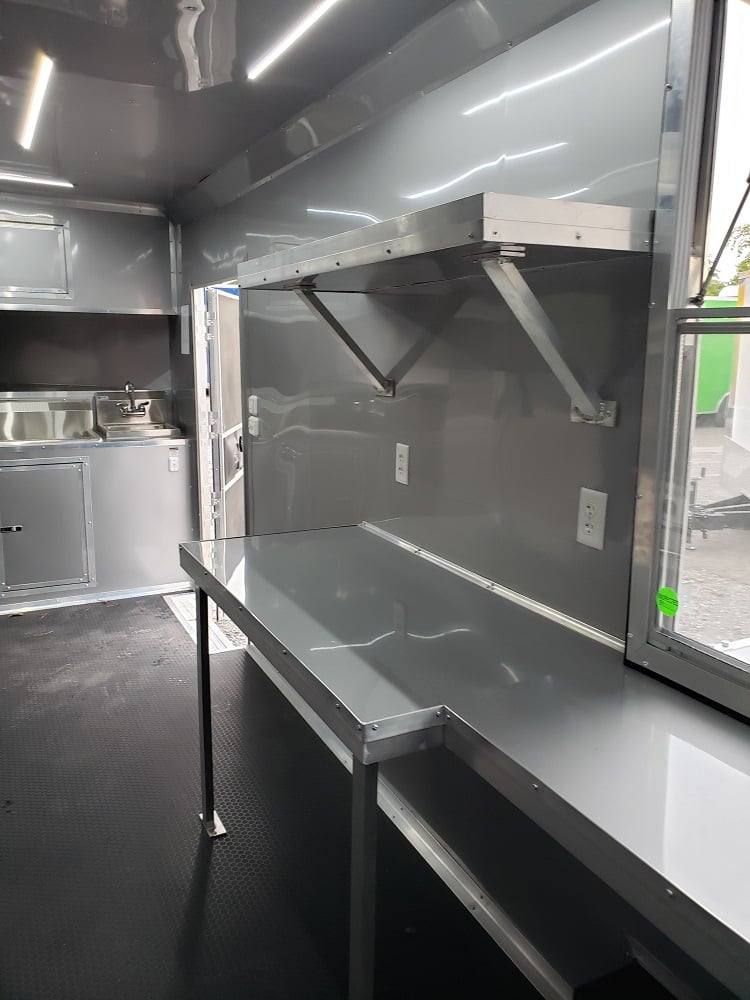 8.5' x 28' Charcoal Grey Concession Food Trailer With Appliances