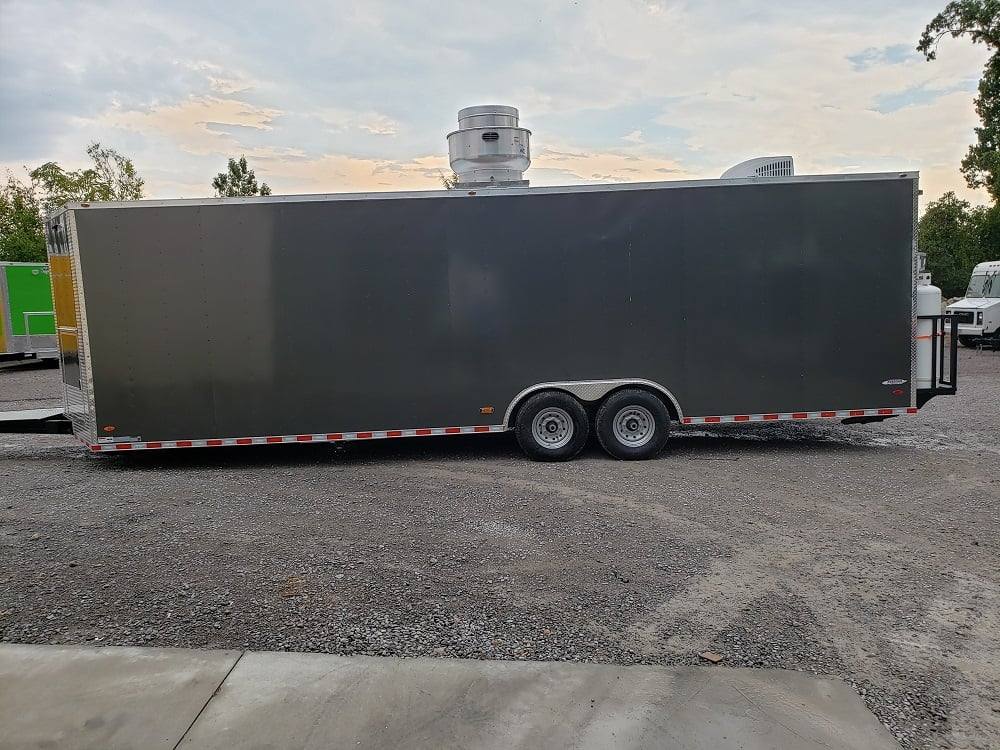 8.5' x 28' Charcoal Grey Concession Food Trailer With Appliances