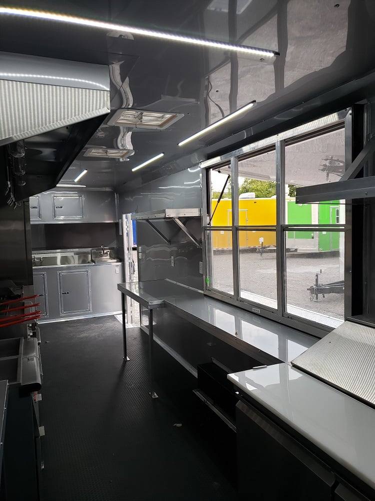 8.5' x 28' Charcoal Grey Concession Food Trailer With Appliances