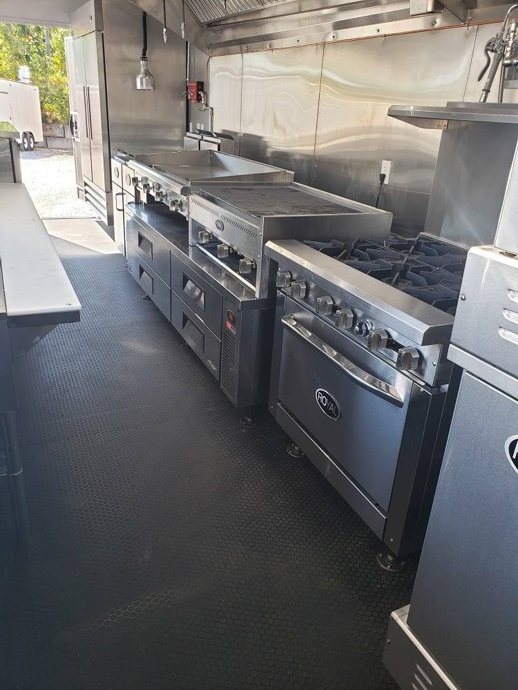 8.5' x 28' Cobalt Blue Catering Concession Food Trailer With Appliances