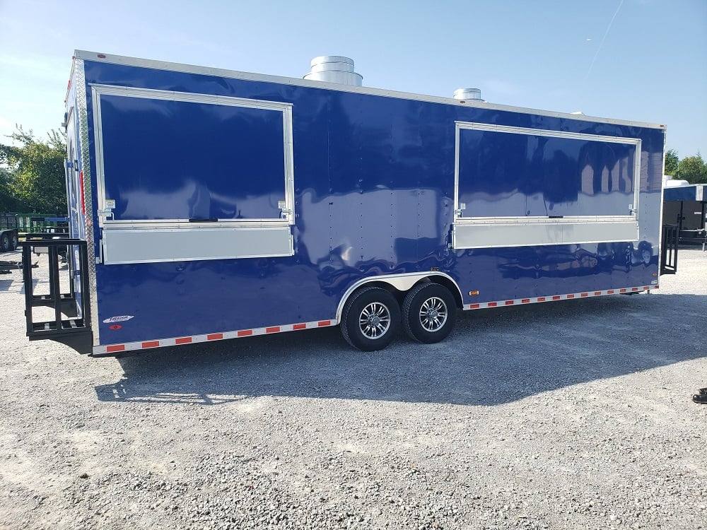 850-8.5-x-28-cobalt-blue-catering-food-trailer-12.jpg 8.5' x 28' Cobalt Blue Catering Food Trailer