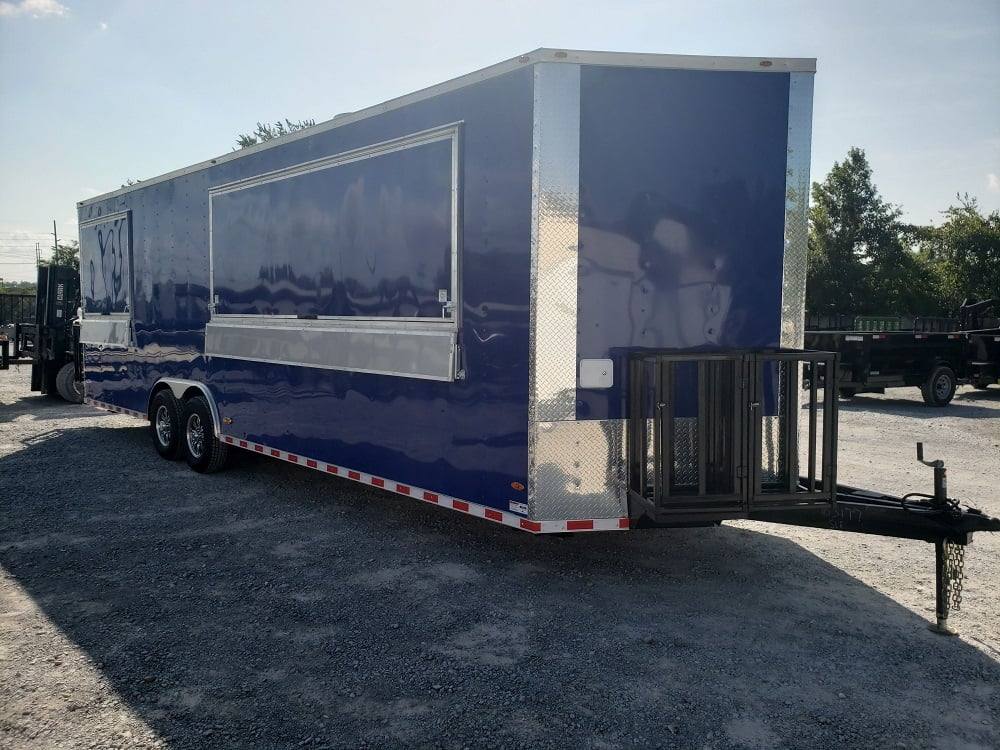 850-8.5-x-28-cobalt-blue-catering-food-trailer-13.jpg 8.5' x 28' Cobalt Blue Catering Food Trailer