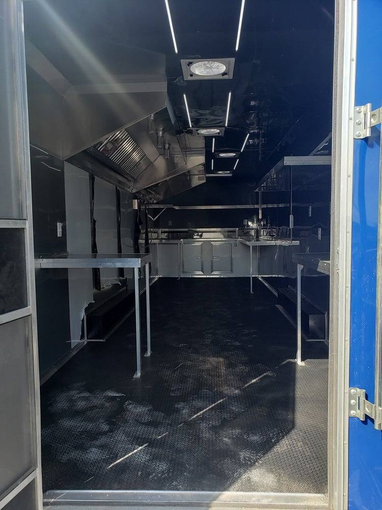 850-8.5-x-28-cobalt-blue-catering-food-trailer-15.jpg 8.5' x 28' Cobalt Blue Catering Food Trailer