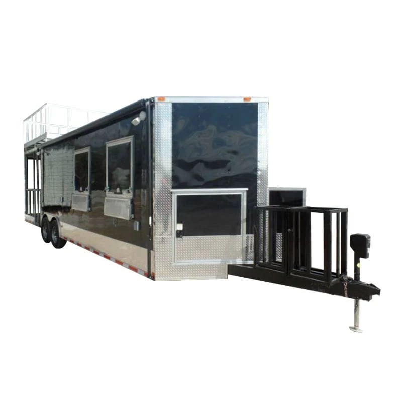 851-8.5-x-28-concession-bbq-food-trailer-black-event-catering-1.webp 8.5' x 28' Concession BBQ Food Trailer Black Event Catering