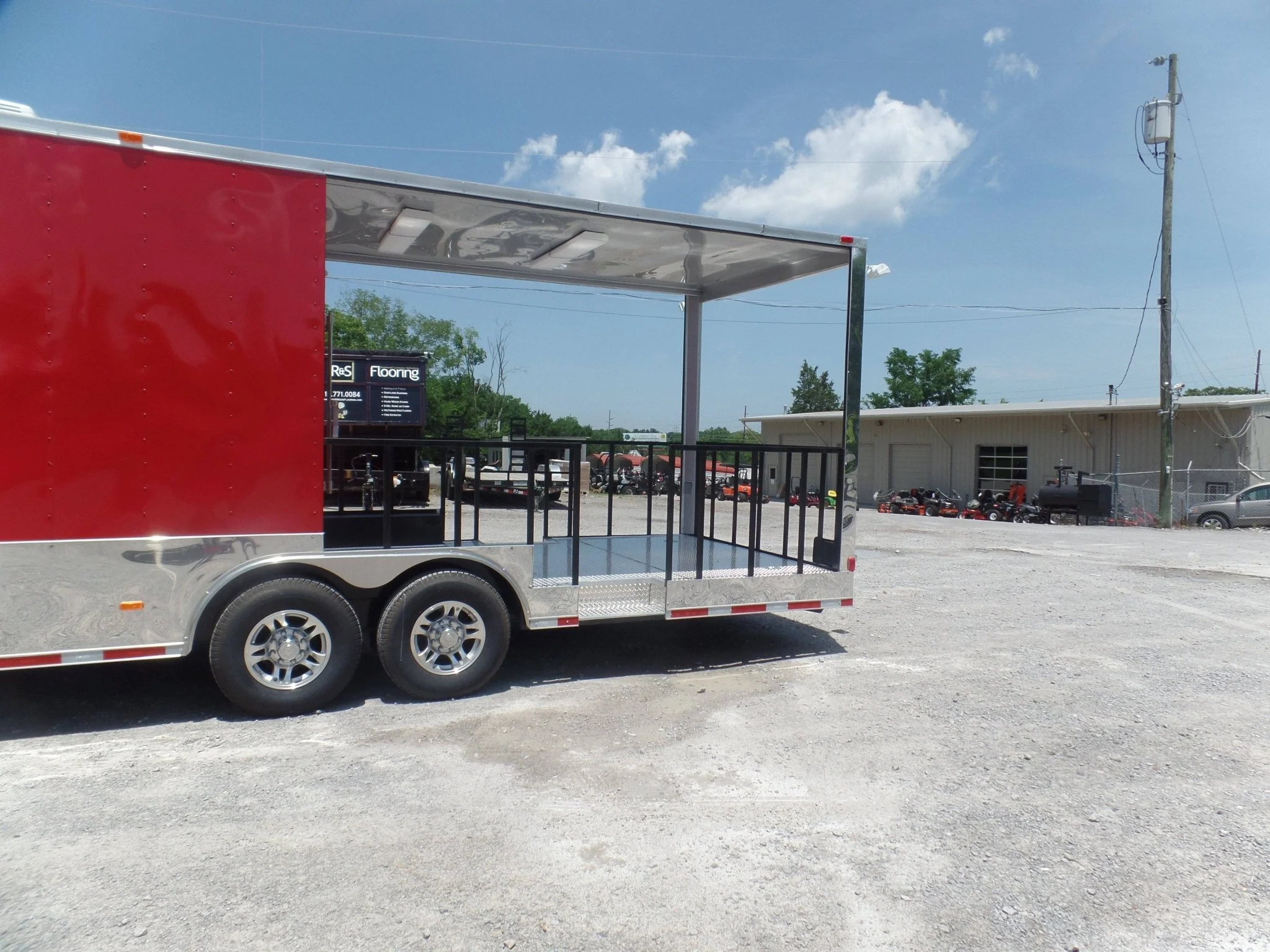 852-8.5-x-28-concession-bbq-food-trailer-red-event-catering-17.webp 8.5' x 28' Concession BBQ Food Trailer Red Event Catering