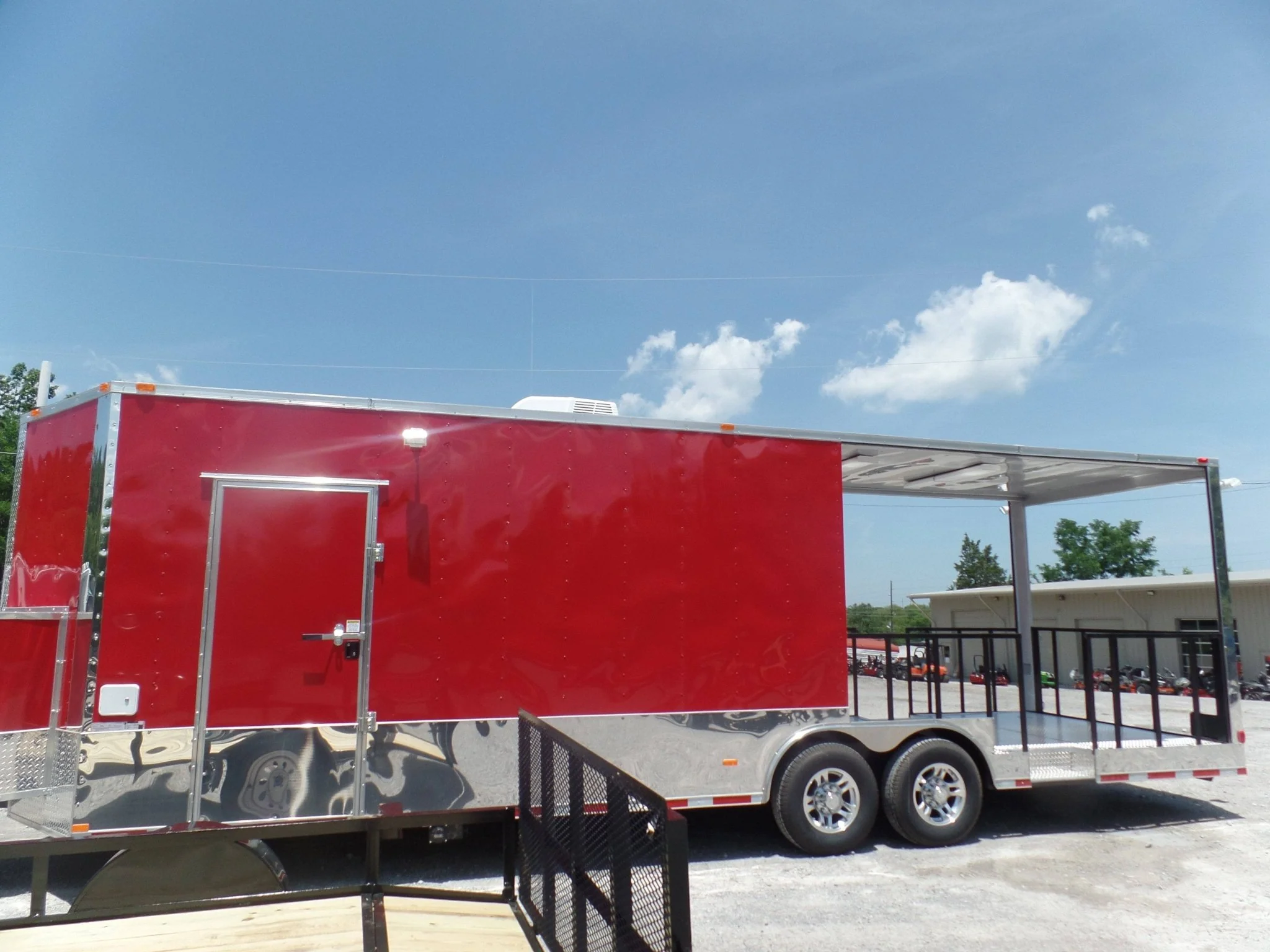 852-8.5-x-28-concession-bbq-food-trailer-red-event-catering-5.webp 8.5' x 28' Concession BBQ Food Trailer Red Event Catering