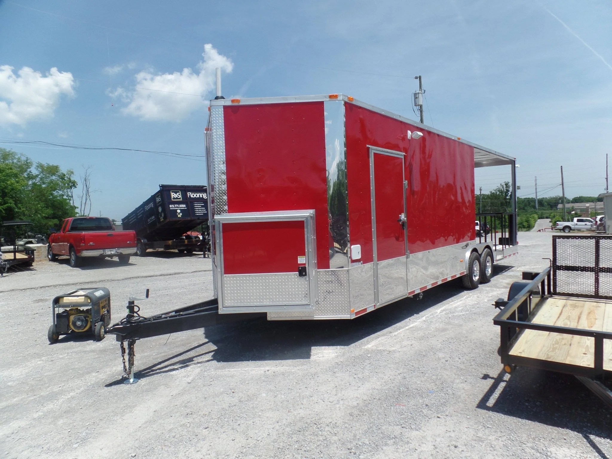 852-8.5-x-28-concession-bbq-food-trailer-red-event-catering-9.webp 8.5' x 28' Concession BBQ Food Trailer Red Event Catering