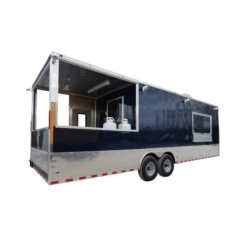 853-8.5-x-28-concession-blue-bbq-food-event-catering-trailer-1.jpg 8.5' x 28' Concession Blue BBQ Food Event Catering Trailer