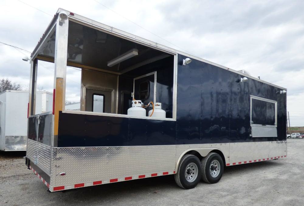 853-8.5-x-28-concession-blue-bbq-food-event-catering-trailer-11.jpg 8.5' x 28' Concession Blue BBQ Food Event Catering Trailer