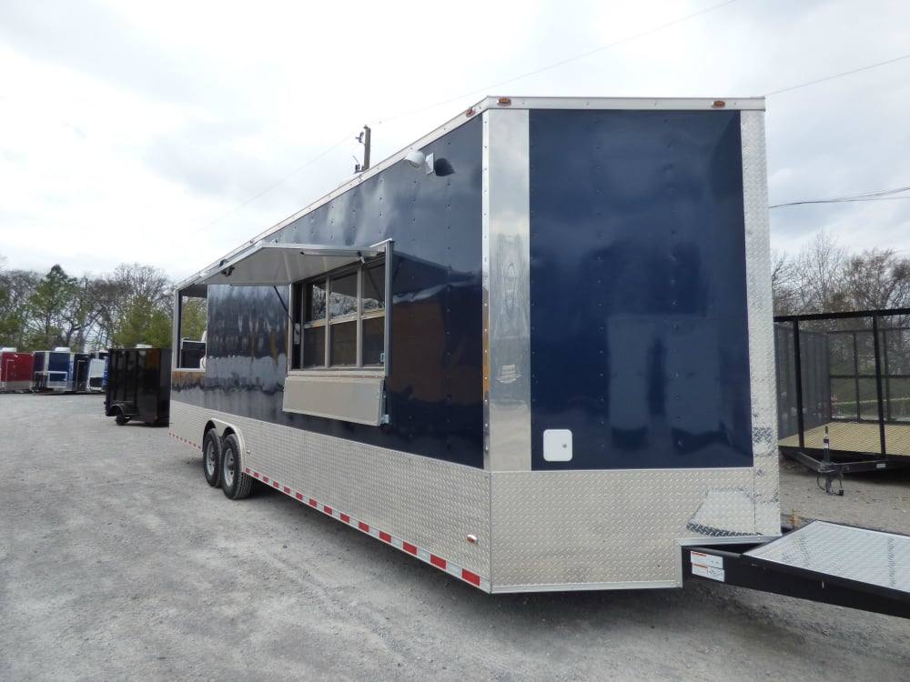 853-8.5-x-28-concession-blue-bbq-food-event-catering-trailer-12.jpg 8.5' x 28' Concession Blue BBQ Food Event Catering Trailer